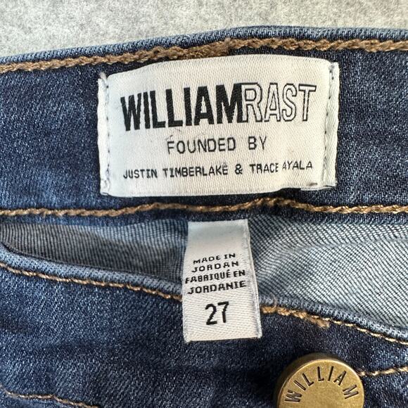 William Rast Jeans Womens 27 Dark Wash Denim Sculpted High Rise Stretchy Raw Hem - Picture 7 of 11